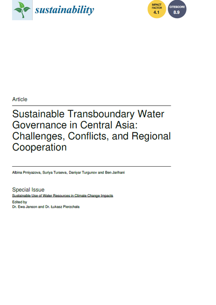 Sustainable Transboundary Water Governance in Central Asia: Challenges, Conflicts, and Regional Cooperation