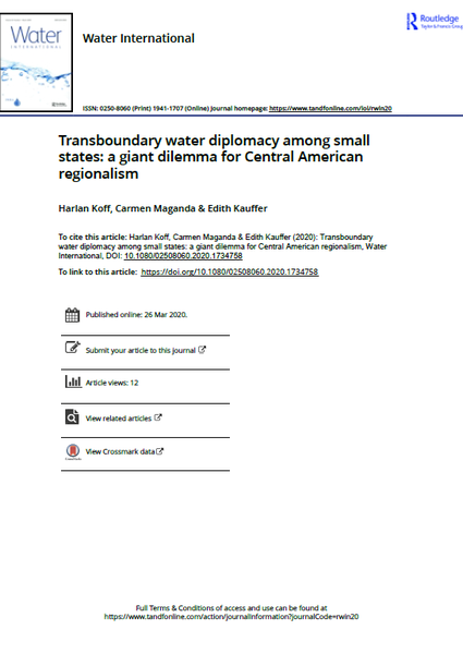 Transboundary water diplomacy among small states: a giant dilemma for Central American regionalism
